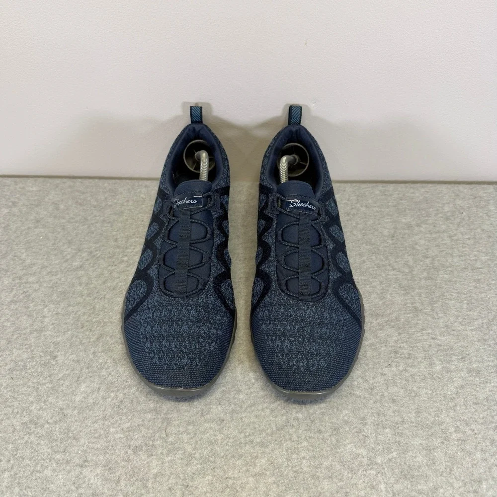 Skechers Shoes Womens Size 10 Navy Blue Knit Slip On Bungee Sneakers 100301